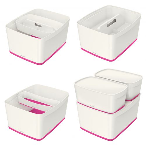 Leitz Mybox Large With Lid White/Pink