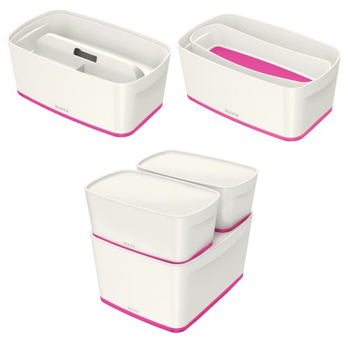 Leitz Mybox Small With Lid White/Pink Storage Containers AS9484