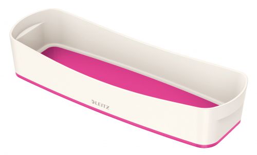 Leitz MyBox WOW Organiser Tray Long, Storage. W 307 x H 55 x D 105 mm. White/pink. - Outer carton of 4