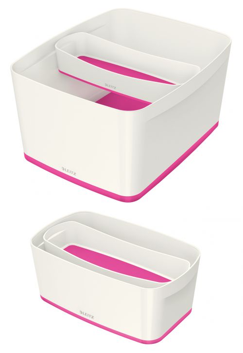 Leitz Mybox Organizer Tray Long White/Pink Storage Containers AS9498
