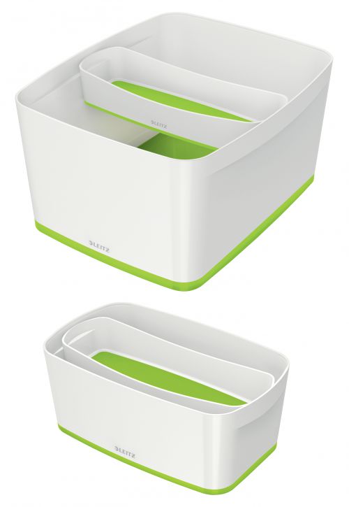 Leitz Mybox Organizer Tray Long White/Green Storage Containers AS9500