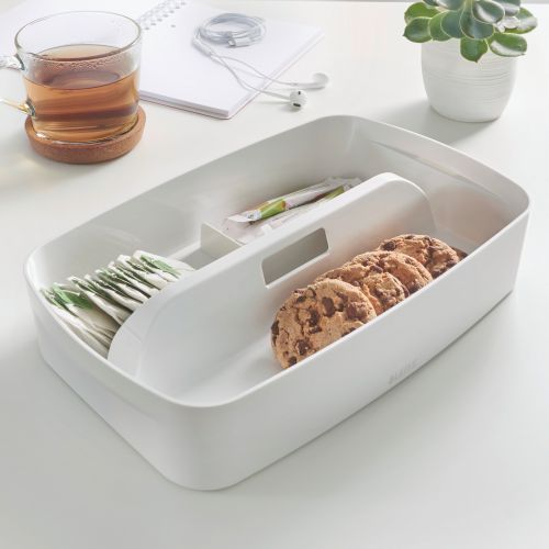 LZ11663 Leitz MyBox Organiser Tray with Handle Small White 53230001