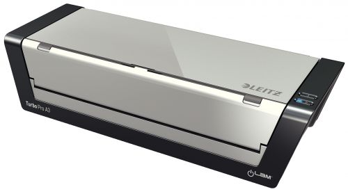 Fully automatic A3 high speed premium laminator with unique smart sensor technology. Recognises document thickness and automatically selects the best speed. Suitable for 80-250 microns. Just 1 min. warm-up time. With unique easy feed system for convienient insertion. For intensive professional use.