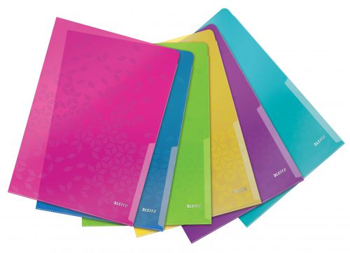 Leitz WOW A4 Polypropylene L Folder (Assorted WOW Colours) 40500099 [Pack 6]