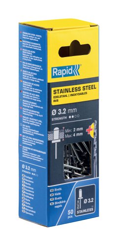 Rapid Stainless steel rivet Ø3.2 x 8 mm