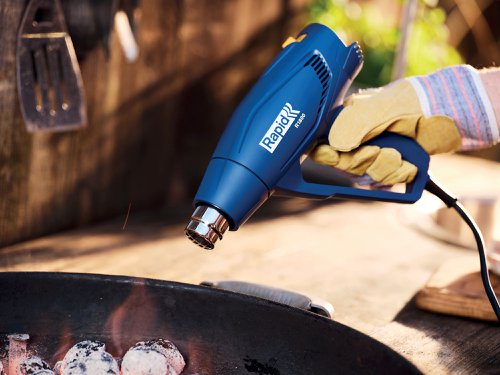 The Rapid R1800 Hot Air Gun can handle jobs such as defrosting, waxing skis and snowboards, weeding a paved driveway and countless other everyday tasks at home, in the yard or garage. With a two-stage temperature regulation (300°C and 550°C) and adjustable airflow, the R1800 gets the job done quickly and with precision. It also features handle protection, increasing user safety and peace of mind.Supplied with: 2 x Paint Scrapers, 4 x Nozzles and 1 x Carry Case.Specifications:Input Power: 1,800W.Temperature Settings: 300-550°C.Airflow: 250-450 L/min.