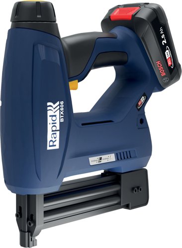 Rapid BTX606 Battery-powered staple gun for narrow crown staples 18V P4A Case