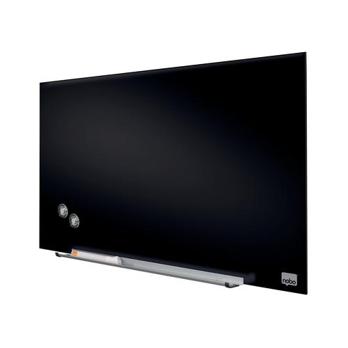Nobo Impression Pro Magnetic Glass Whiteboard Black 680x380mm 1905179 Glass Boards 29558AC