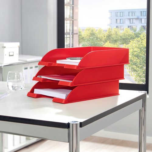 19235AC | Eye-catching, premium quality Leitz letter tray in striking and stylish colours with a glossy finish. This robust tray perfectly complements other products from the Leitz WOW range.
