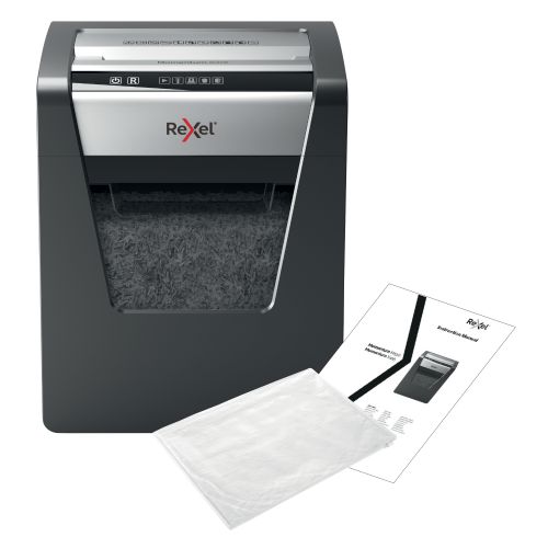 Rexel Momentum X415 Cross-Cut P-4 Shredder Black 2104576 RX52346 Buy online at Office 5Star or contact us Tel 01594 810081 for assistance