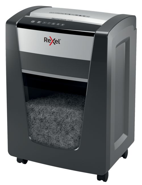 Rexel Momentum X420 Cross-Cut P-4 Shredder Black 2104578 RX52339 Buy online at Office 5Star or contact us Tel 01594 810081 for assistance