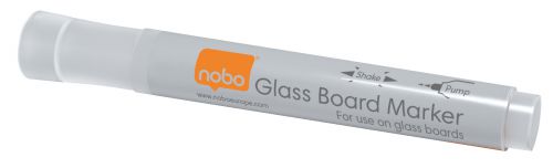 Nobo Glass Whiteboard Markers White (Pack 4)