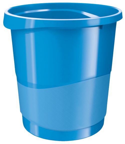 Rexel Choices Waste Bin, Plastic, 14 Litre Capacity, Blue