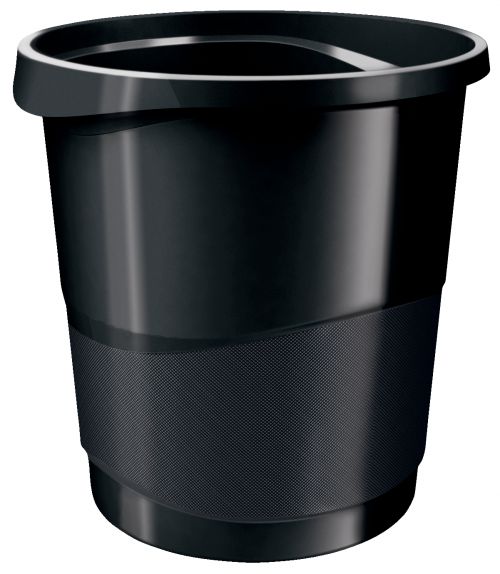 Rexel Choices Waste Bin, Plastic, 14 Litre Capacity, Black