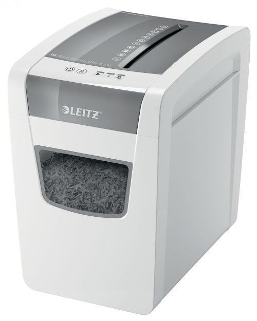 Leitz IQ Slim Home Office Cross Cut Shredder 23 Litre 10 Sheet White 80011000