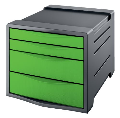 Rexel Choices Drawer Cabinet (Grey/Green) 2115612