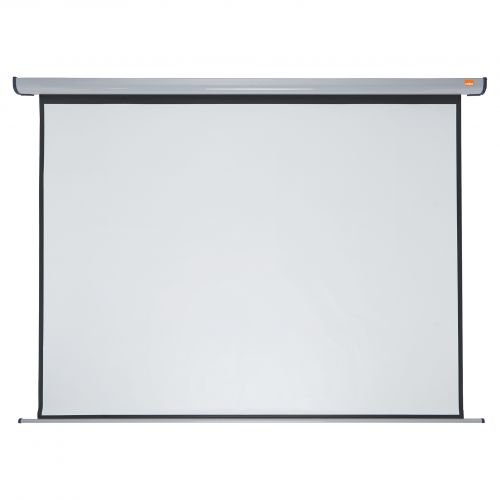 Nobo Electric Wall and Ceiling Home Theatre/Cinema Projection Screen with Remote Control 4:3 Screen Format White (2400x1800mm)