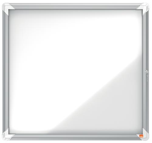 Nobo Premium Plus Magnetic Lockable Notice Board 6xA4 White