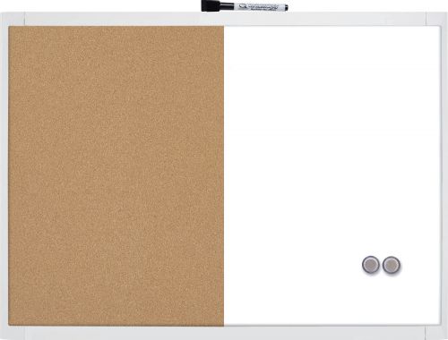 Nobo small Magnetic Whiteboard and Cork Notice Board 585x430mm Assorted - Outer carton of 4