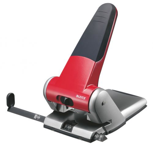Leitz Heavy Duty Hole Punch 65 sheets. Red