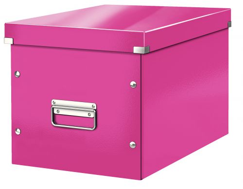 Leitz WOW Click & Store Cube Large Storage Box, Pink.