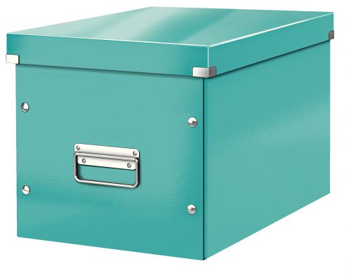 Leitz WOW Click & Store Cube Large Storage Box, Ice Blue.