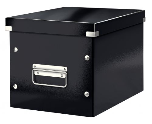 Leitz WOW Click & Store Cube Medium Storage Box, Black.