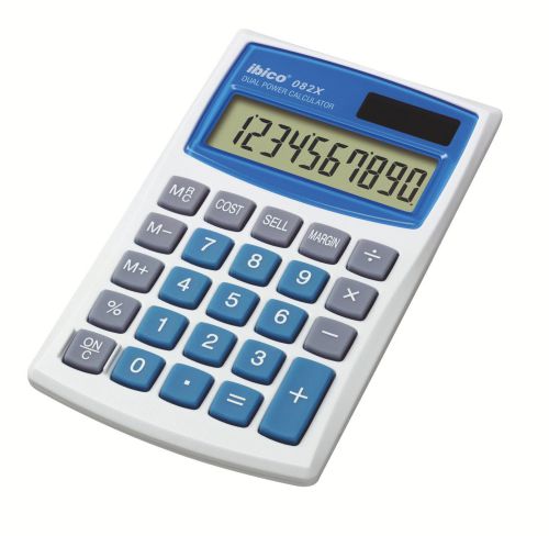 Ibico 082X Pocket Calculator White/Blue