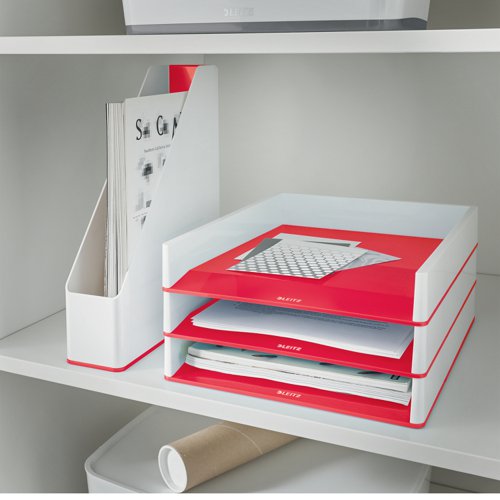 Leitz WOW Duo Colour Letter Tray White/Red - 53611026  19270AC