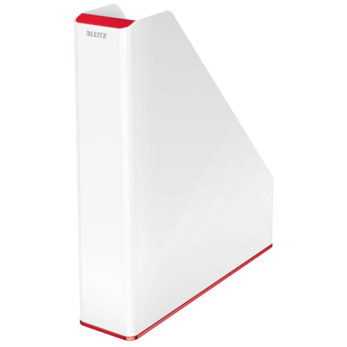 Leitz WOW Duo Colour Magazine File White/Red - 53621026 ACCO Brands