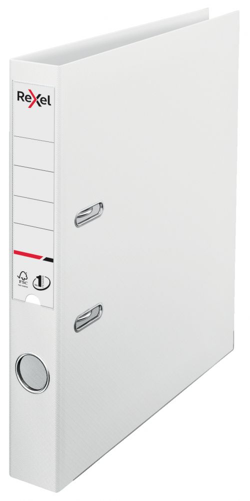 Rexel Choices A4 Lever Arch File, White, 50mm Spine Width, No1 Power - Outer carton of 10