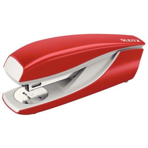 Leitz NeXXt Metal Office Stapler 30 sheets. In cardboard box, includes staples. Red