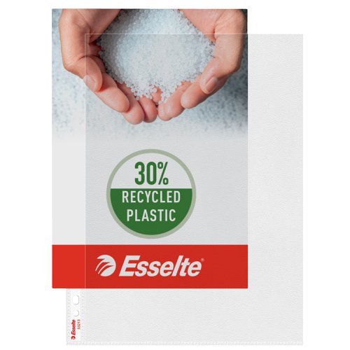 Esselte Quality Pocket A4 Opened Top and Left, 30% pre-consumer recycled plastic