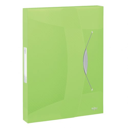 Rexel Choices Translucent Box File, A4, 350 Sheet Capacity, Green - Outer carton of 5