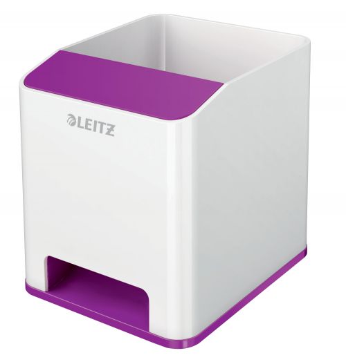 Leitz Sound Pen Holder WOW DuoColour White/Purple Desk Tidies DT5028