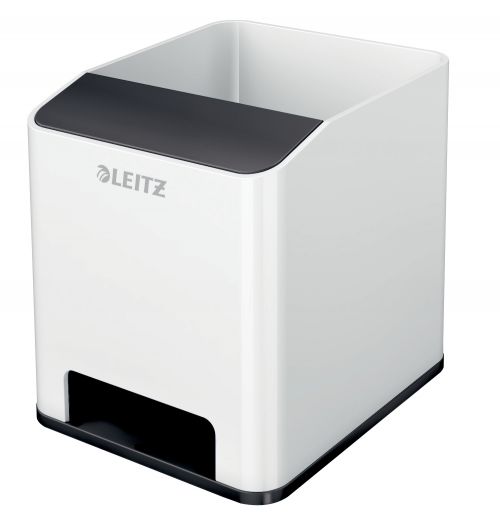 Leitz Sound Pen Holder WOW DuoColour White/Black Desk Tidies DT5029