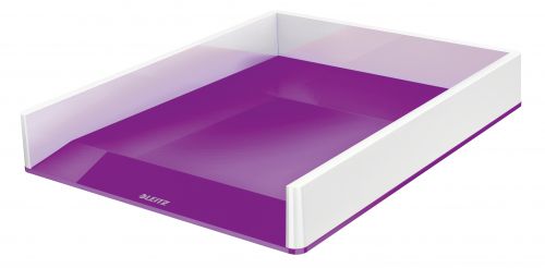 Leitz WOW Letter Tray Dual Colour White/Purple 53611062