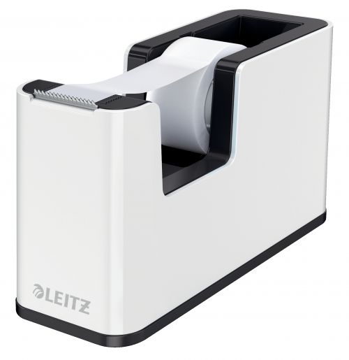 Leitz WOW Tape Dispenser. Incl. tape. For convenient one-hand operation. White/black