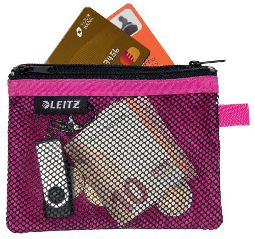 Leitz WOW Small 2Pocket Pouch Pink Travel Accessories PW1481