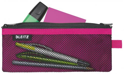 Leitz WOW Medium 2Pocket Pouch Pink Travel Accessories PW1483