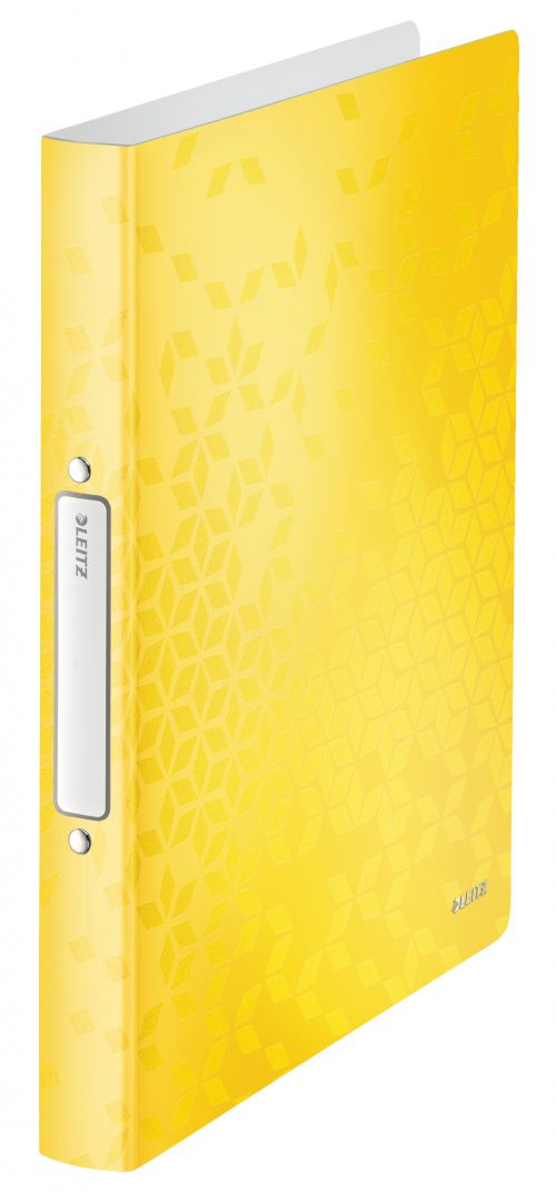 Leitz WOW 2 Ring A4 Binder 25mm Yellow Ring Binders RB1295