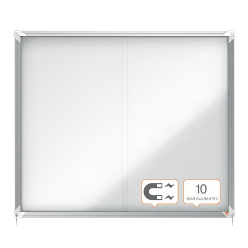 Nobo 1902609 Premium Plus Magnetic Lockable Notice Board 15xA4 | 31289J | ACCO Brands