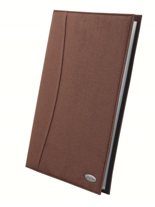 Rexel Soft Touch Display Book A4 Chocolate Suede (36 Pockets)
