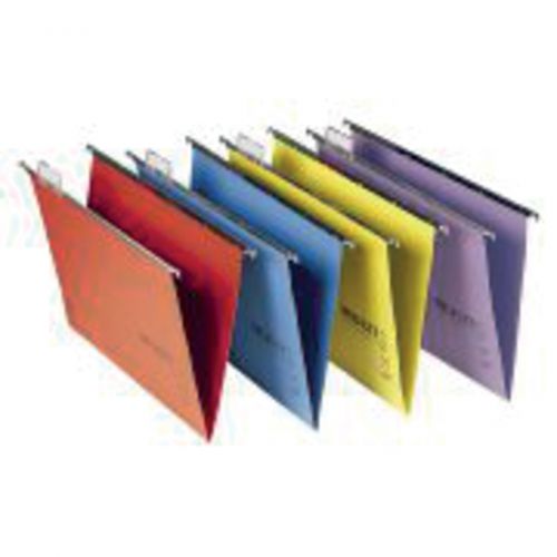 Rexel A4 Suspension Files with Tabs and Inserts for Filing Cabinets, 15mm V-base, 100% Recycled Manilla, Assorted Colours, Multifile Plus, Pack of 20