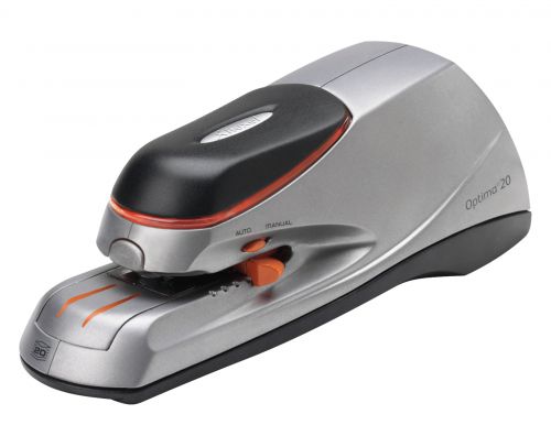 Rexel Optima 20 Electric Stapler, 20 Sheet Capacity, Includes Staples, Silver and Black