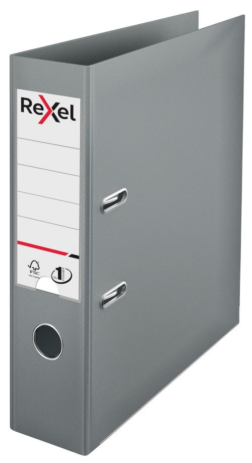 Rexel A4 Lever Arch File; Grey; 75mm Spine Width; No.1 Power - Outer carton of 10