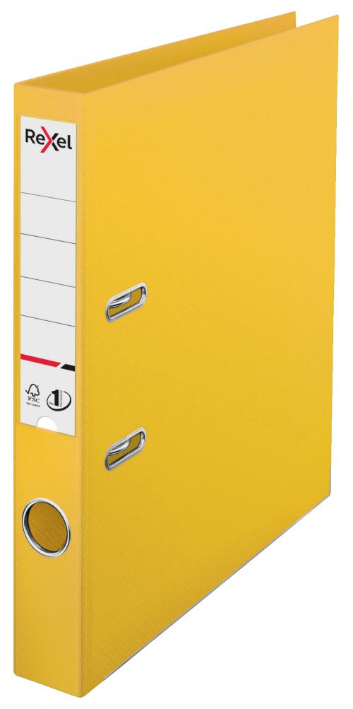 Rexel A4 Lever Arch File; Yellow; 50mm Spine Width; No.1 Power - Outer carton of 10