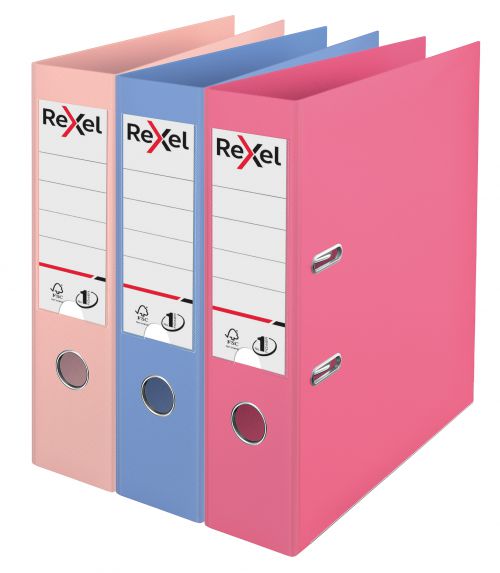 Rexel A4 Lever Arch File, Assorted Colours, 75mm Spine Width, Solea No.1 Power - Outer carton of 10