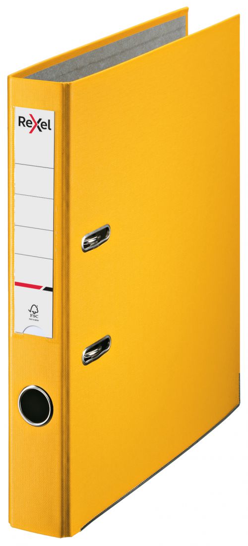 Rexel A4 Lever Arch File; Yellow; 50mm Spine Width; Economic Range - Outer carton of 25