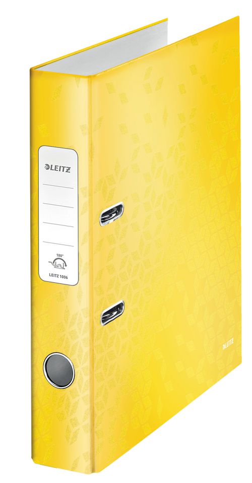 21699AC - Leitz Lever Arch File 180 WOW A4 50mm Yellow (Pack 10) - 10060016